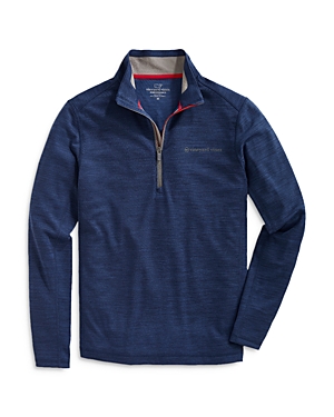 Vineyard Vines Sankaty Half Zip Performance Pullover In Blue Depth