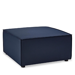 Modway Saybrook Outdoor Patio Upholstered Sectional Sofa Ottoman In Navy
