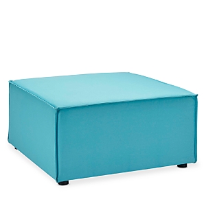 Modway Saybrook Outdoor Patio Upholstered Sectional Sofa Ottoman In Turquoise