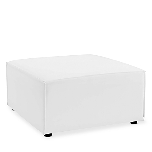 Modway Saybrook Outdoor Patio Upholstered Sectional Sofa Ottoman In White