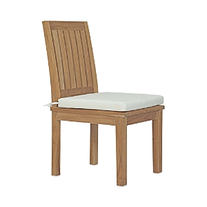 Modway Marina Outdoor Patio Teak Dining Chair White In Natural White