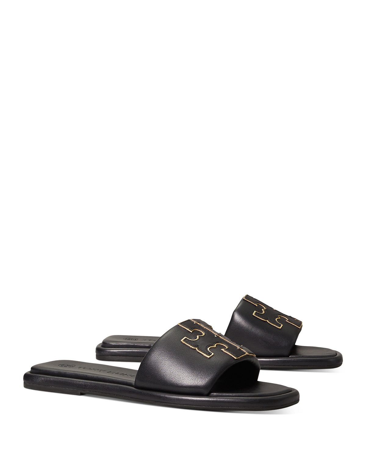 Tory Burch Women's Double T Sport Slide Sandals in Perfect Black