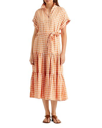 Ralph Lauren Gingham Linen Shirt Dress | Bloomingdale's