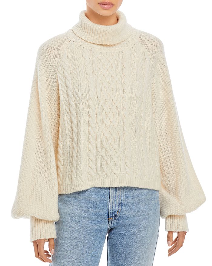Adam Lippes Cable Knit Turtleneck Sweater | Bloomingdale's