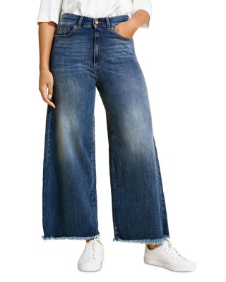 Marina Rinaldi Plus Icona Cropped Wide Leg Jeans in Ski Blue |  Bloomingdale's