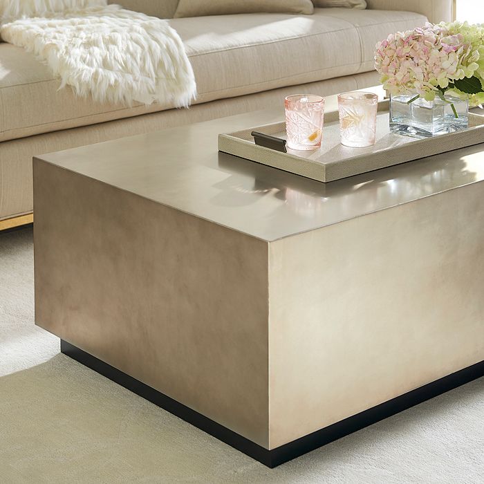 Shop Caracole Couture Cocktail Table In Silver Leaf