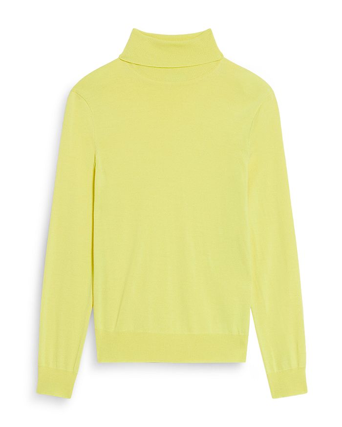 Sandro Turtleneck Slim Fit Sweater In Yellow Lemon