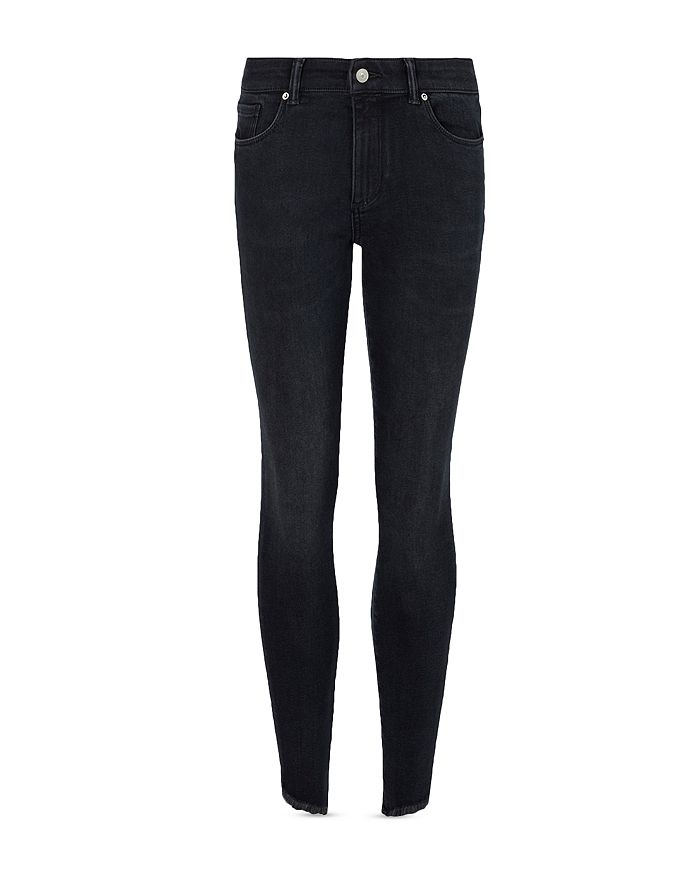 Allsaints Womens Black Miller Studded Skinny Mid-rise Stretch-denim Jeans 27 In Blue/black