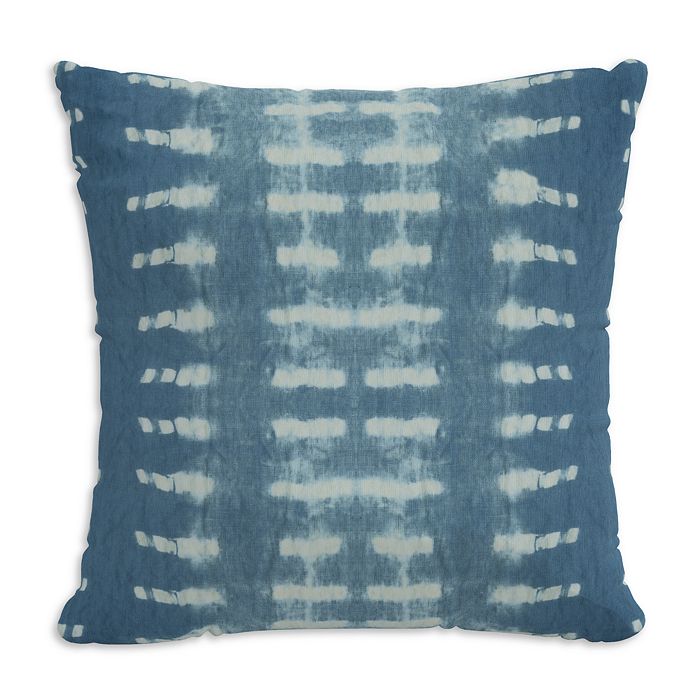 Sparrow & Wren Outdoor Pillow In Dotted Stripe, 18 X 18 In Dotted Stripe Indigo