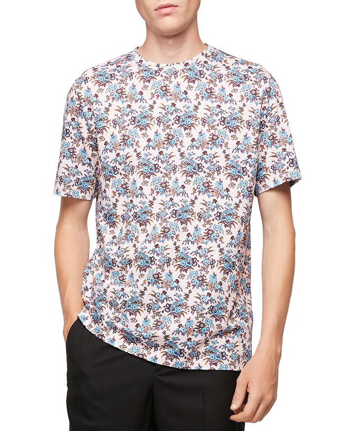 Paul Smith Ditsy Floral Tee In White/red
