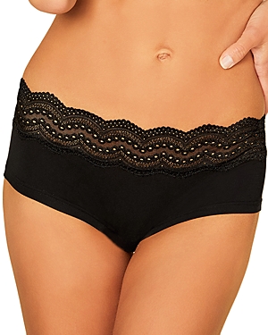 Cosabella Ceylon Lace Trim Low Rise Boyshorts In Black