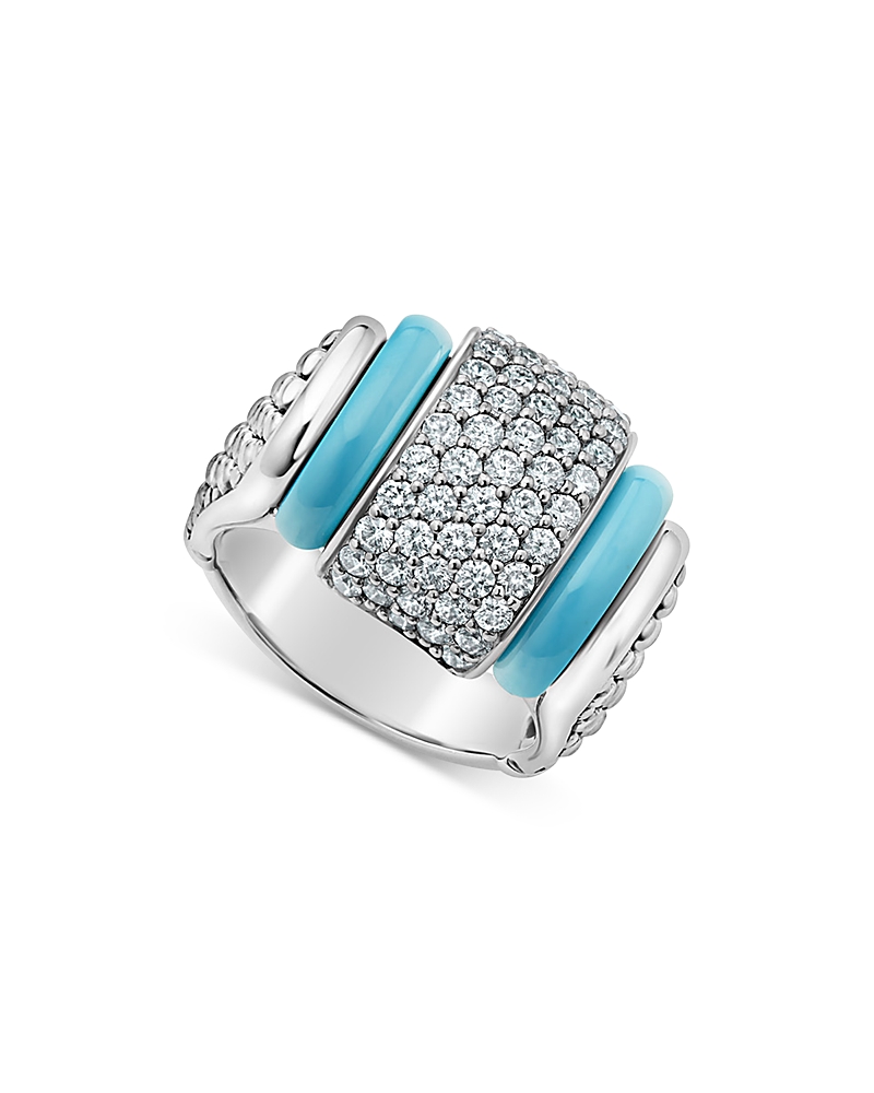 Lagos Blue Caviar & Diamond Sterling Silver Statement Ring