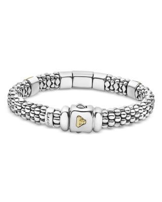 Sterling Silver & 18K Gold High Bar Diamond Bracelet, 8 - Exclusive