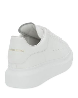 Men's Oversized Leather Heel Detail Sneakers