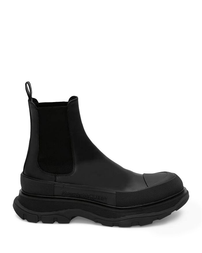Alexander McQueen Men's Tread Slick Chelsea Boots - Black Silver - Size 11