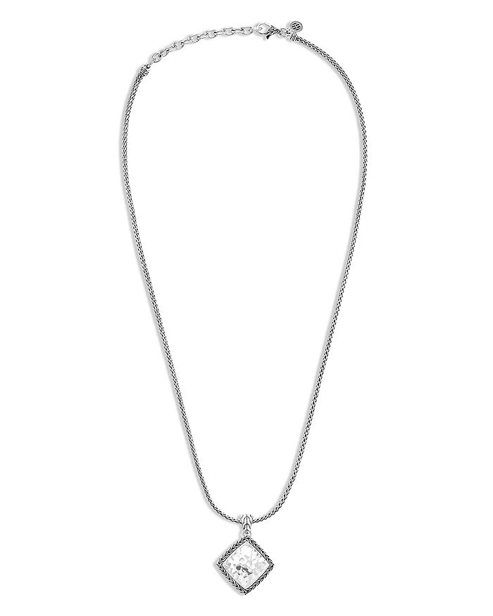 John Hardy Women's Classic Chain Sterling Silver, Black Sapphire & Black Spinel Square Pendant Necklace In Black/silver