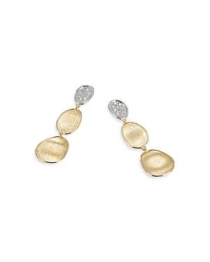 Marco Bicego 18K Yellow & White Gold Lunaria Diamond Drop Earrings