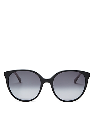 Kate Spade New York Women's Round Sunglasses, 56mm In Black/grey Shaded