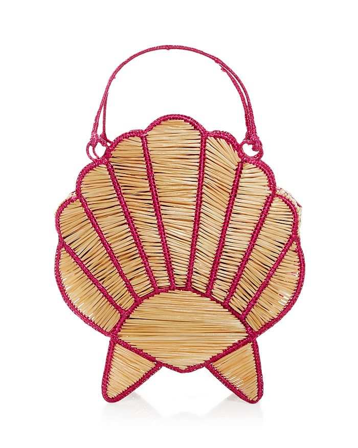 POOLSIDE Love Song Small Raffia Scallop Tote | Bloomingdale's