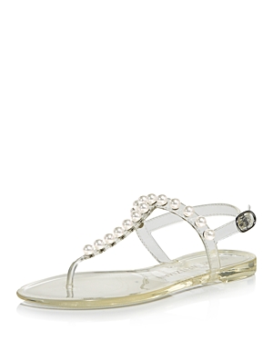 Stuart Weitzman Women's Goldie Embellished Jelly Sandals In Clear