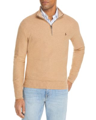 Polo Ralph Lauren Regular Fit Cotton Mesh Quarter Zip Pullover 
