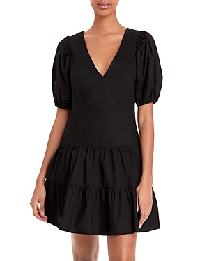 French Connection BIRCH TIERED PUFF SLEEVE DRESS