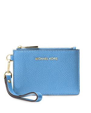 Michael Michael Kors Small Leather Wristlet In South Pacific