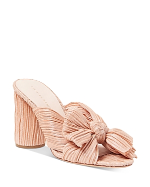 Loeffler Randall Women's Penny Pleated High Heel Slide Sandals In Peach