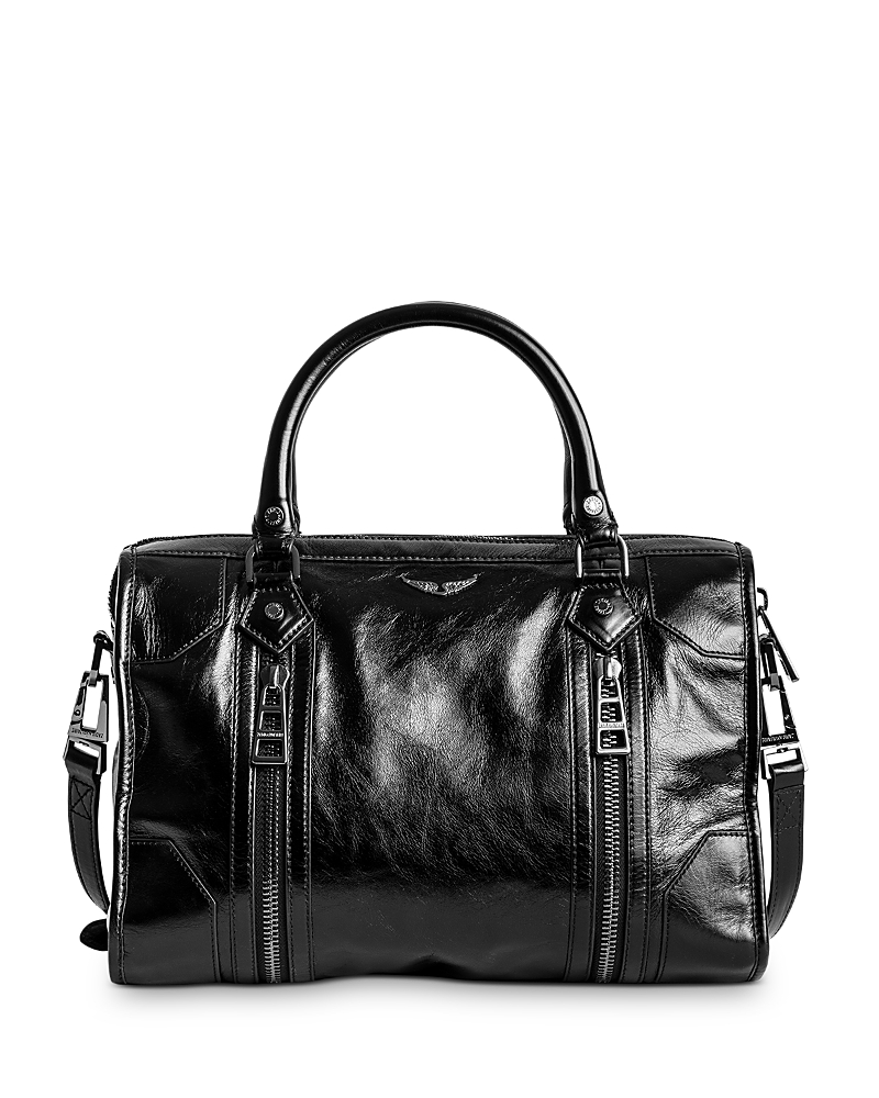 Zadig & Voltaire Top Handles Leather Tote Bag In Noir