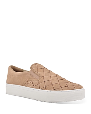 Marc Fisher Ltd Women's Calla Woven Slip On Sneakers In Light Natural Suede