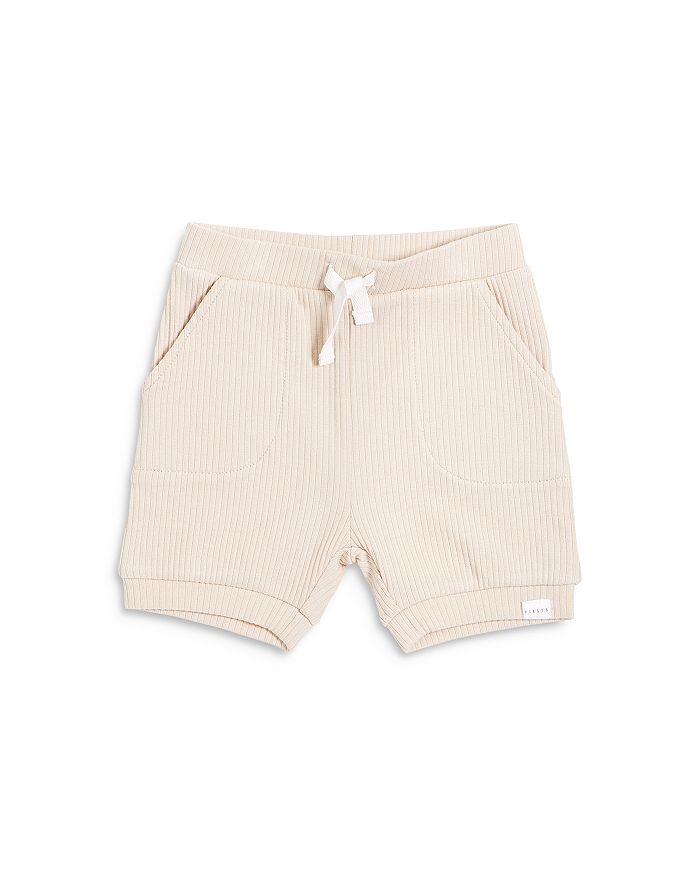 Petit Lem Firsts By  Boys' Ribbed Tie Shorts - Baby In Beige
