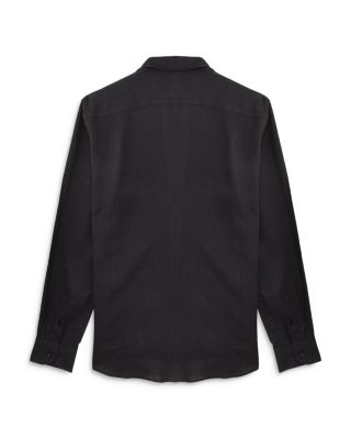 Regular Fit Long Sleeve Linen Button Down Shirt