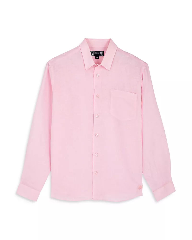 Vilebrequin Linen Solid Classic Fit Shirt