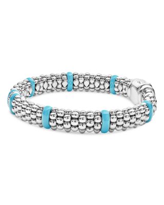 Blue Caviar & Diamond Sterling Silver Bracelet
