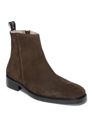 zip up suede boots
