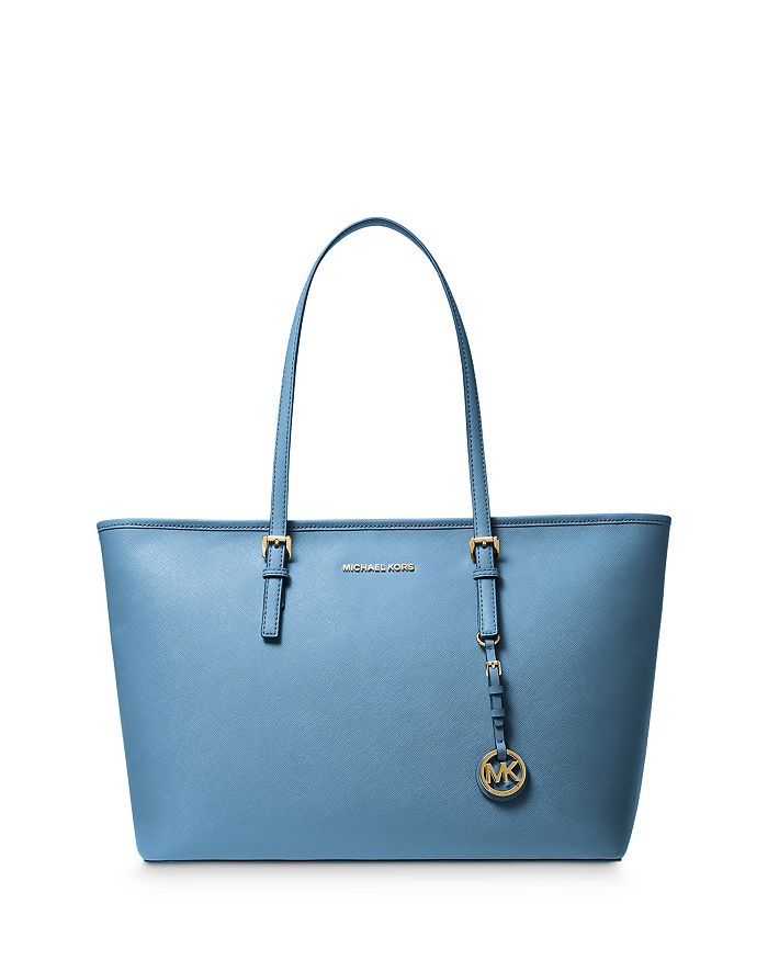Michael Michael Kors Jet Set Medium Leather Tote In South Pacific