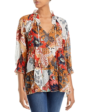 Johnny Was Claire Floral Print Blouse