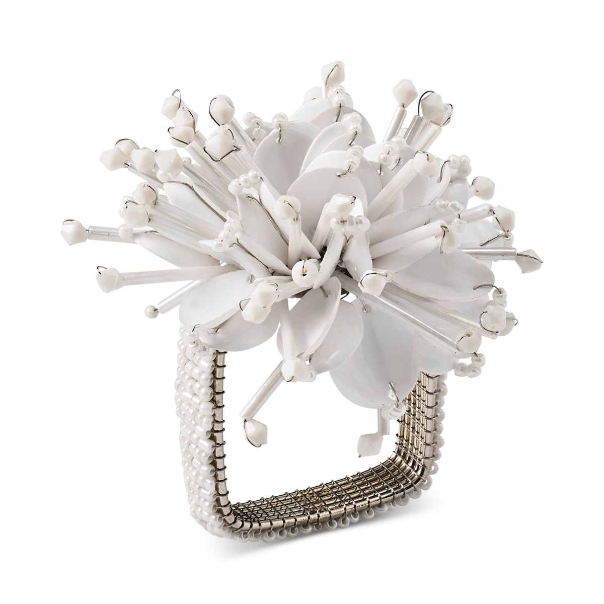 Kim Seybert Starburst Napkin Ring in White