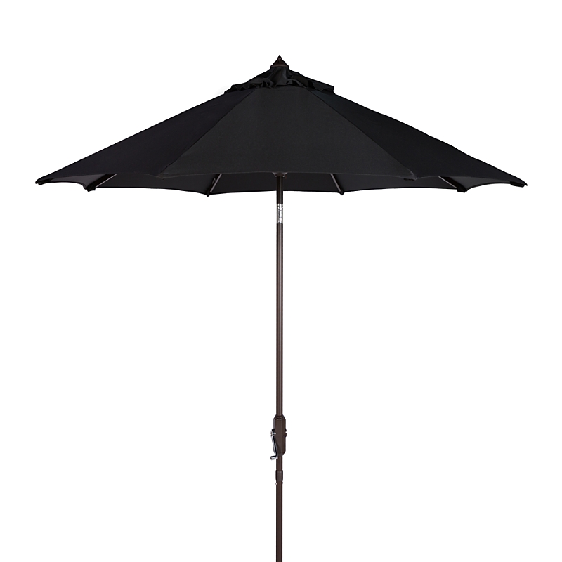 Safavieh Ortega 9 Ft Crank Umbrella In Black