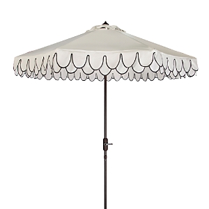 Safavieh Elegant Valance 9ft Auto Tilt Umbrella In White/black