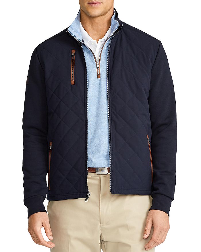 Polo Ralph Lauren Mixed Media Quilted Jacket In Navy | ModeSens