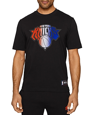 Hugo Boss T Basket Nba New York Knicks Relaxed Fit Tee In Black