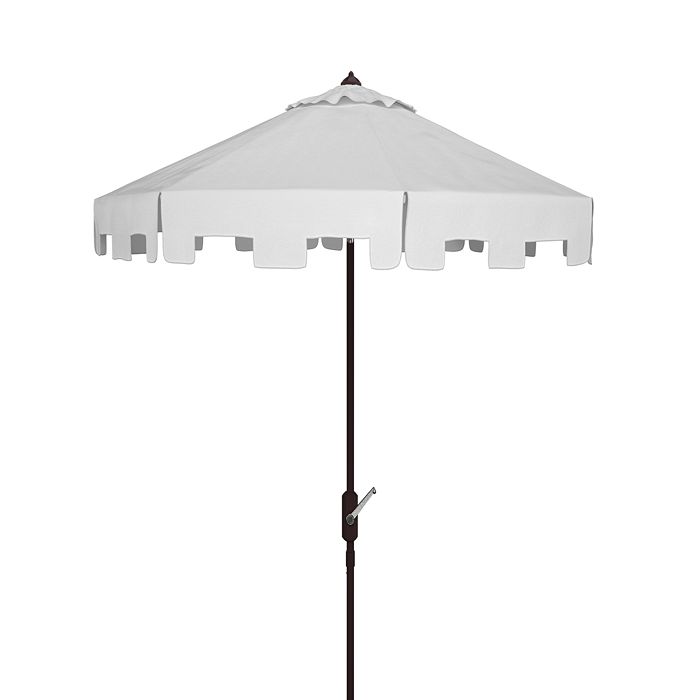 Safavieh Zimmerman 11 Ft Crank Market Umbrella In White