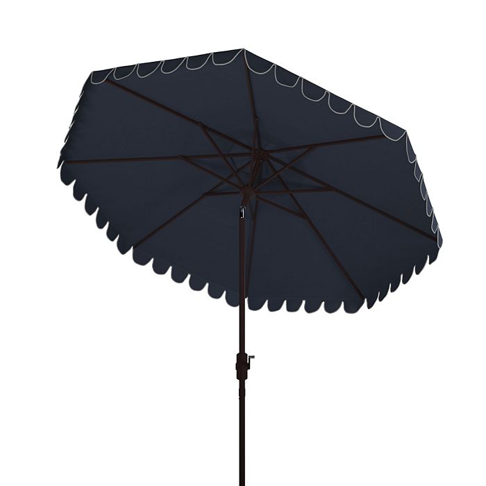 Shop Safavieh Venice 11 Ft Crank Umbrella In Navy/white