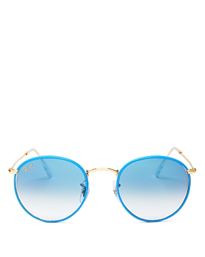 Ray Ban Ray-ban Unisex Round Sunglasses, 50mm In Light Blue On Legend Gold/blue