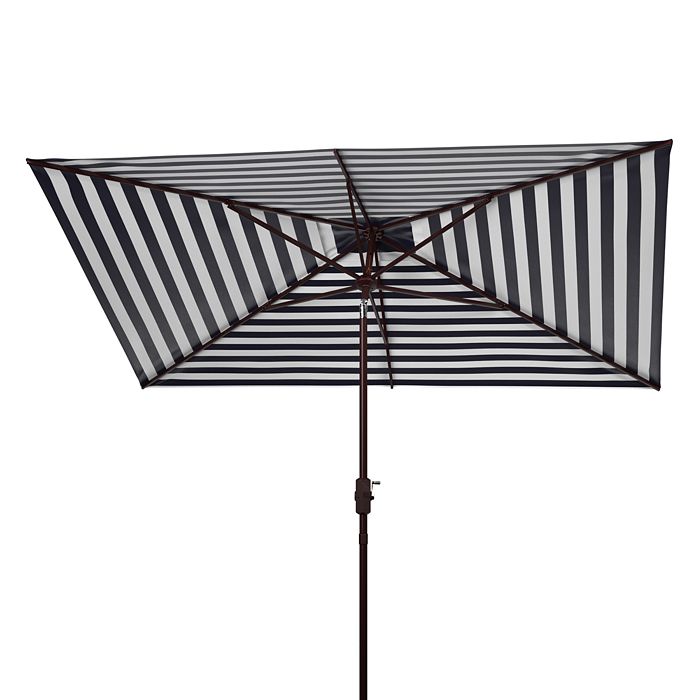 Shop Safavieh Athens Rectangular Umbrella In Navy/white