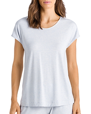 Shop Hanro Natural Elegance Short Sleeve Sleep Tee In Celestial Blue