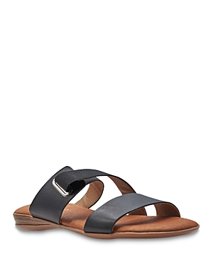 Andre Assous Women's Alima Stretchy Strap Leather Slide Sandals