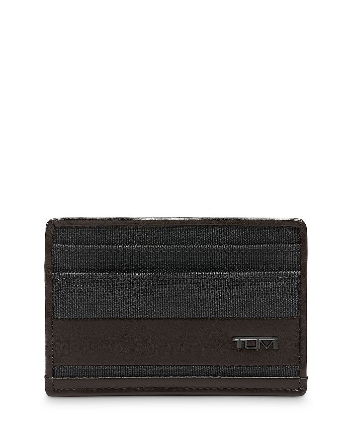 Shop Tumi Slim Card Case In Anthracite/brown