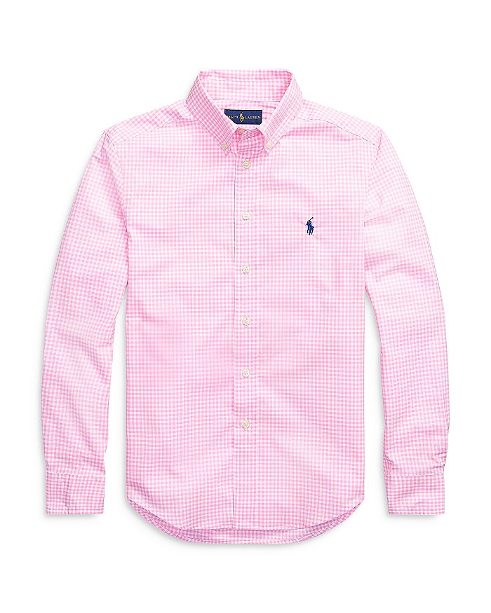 Ralph Lauren Polo  Boys' Gingham Button Down Shirt - Little Kid In Pink